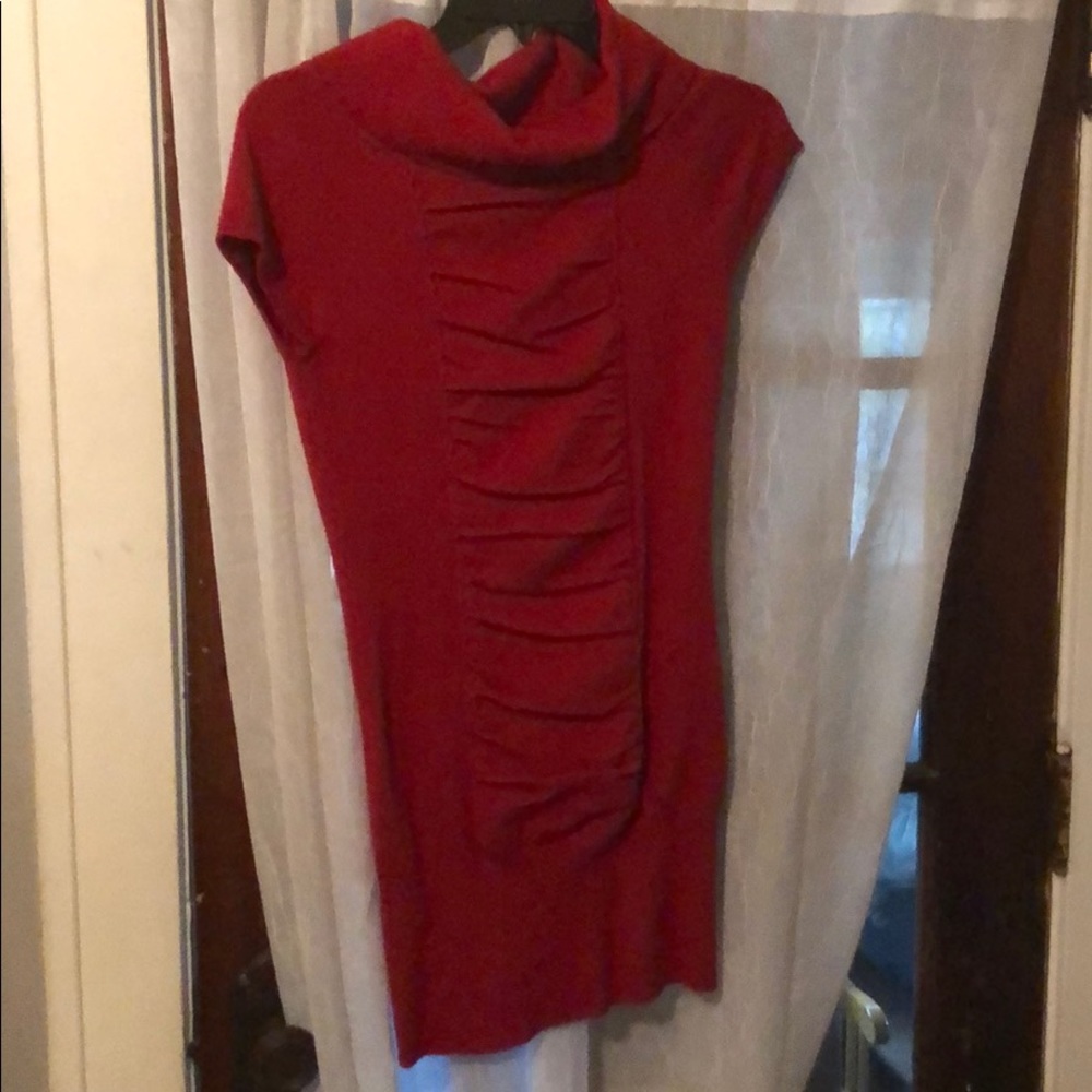 Red sweater dress